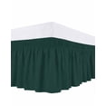 thumbnail image 1 of Solid Color Bed Skirt Deep Green Bed Skirts Queen Size 18 Inch Drop, Wrap Around Dust Ruffle&nbsp;Bedskirt with Adjustable Elastic Belt for Queen Size Beds, 1 of 7