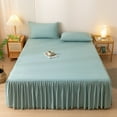 thumbnail image 1 of Solid Color Bed Skirt, Washable Cotton Edge Bedspread, Dustproof Non-Slip Bed Cover, Protective Sheet for Bed Hats & Mattress, Simple and Concise Design for Home Decor, 1 of 6