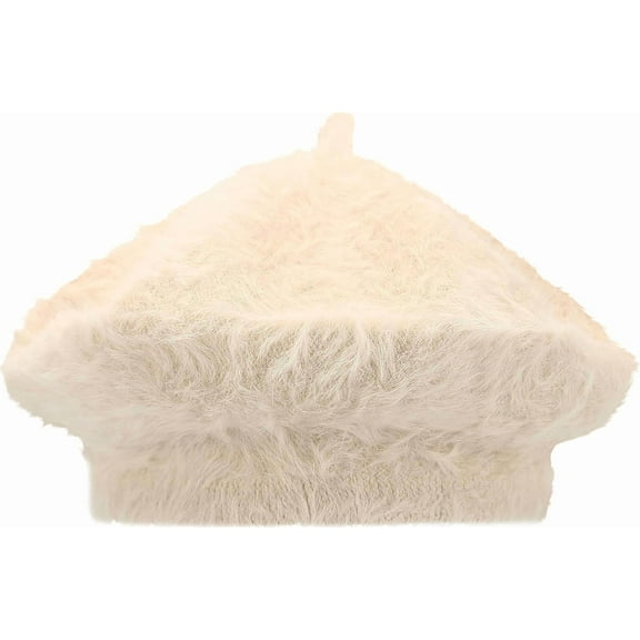 Solid Color Berets Hat Fluffy French Hats Classic Artist Caps for Women, Ladies, Girls