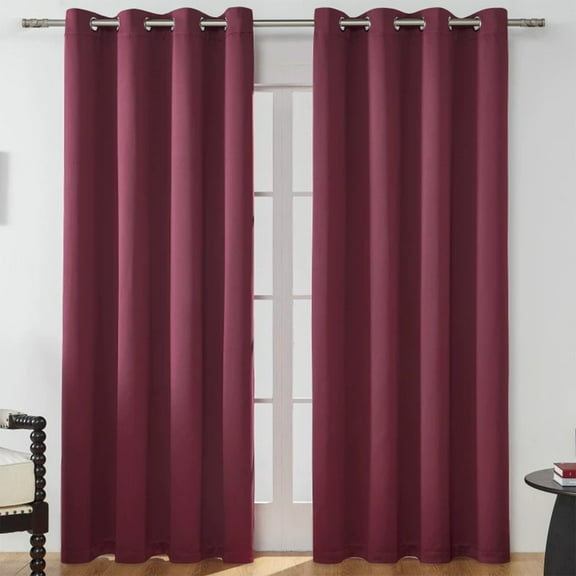 Solid Color Blackout Curtains for Bedroom/Living Room, Thermal Insulated Room Darkening Curtain Window Treatments(Dark Grey, 39x78 Inch)
