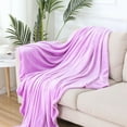thumbnail image 1 of Solid Color Blanket Flannel Blanket Coral Fleece Blanket Farai Fleece Gift Blanket Conditioning Blanket/ Blanket, Flannel Blanket, Coral Fleece Blanket, Purple B, 1 of 4