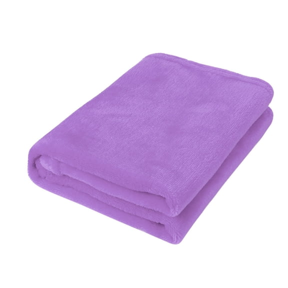 Solid Color Blanket Flannel Small Blanket,Small Blanket,Throw Blanket Room Decor,50X70Cm Coral Plaid Flannel Throw - Soft Warm Blanket,Portable For Home/Couch/Travel,Machine Washable(Purple)