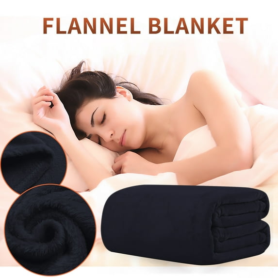 Solid Color Blanket Gift Blanket Solid Color Flange Coral Fleece Warm Nap Blanket Pet Blanket Black,1X Blanket