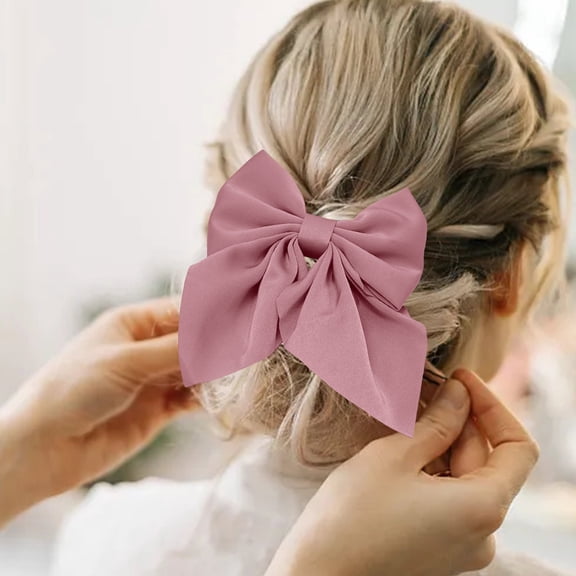 Solid Color Bow Clip Hair Accessories for Women - Cute Candy Color Hair Net for Back Hair Styling - and Playful Hair Fashion