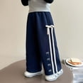 thumbnail image 1 of Solid Color Bow Elastic Waist Side Pocket Slim Sports Sweatpants Long Pants, 1 of 6