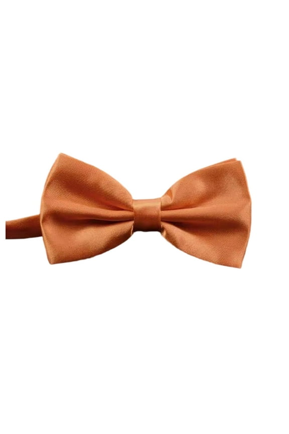 Solid Color Bow Tie for Men Party Wedding (Orange One Size)