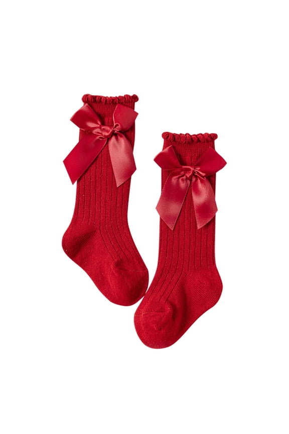 Solid Color Bowknot Leg Warmers Long Slouchy Knee Socks Cozy Cable Knit Socks Warm Textured Tube Socks Feminine Relaxed Fit Socks