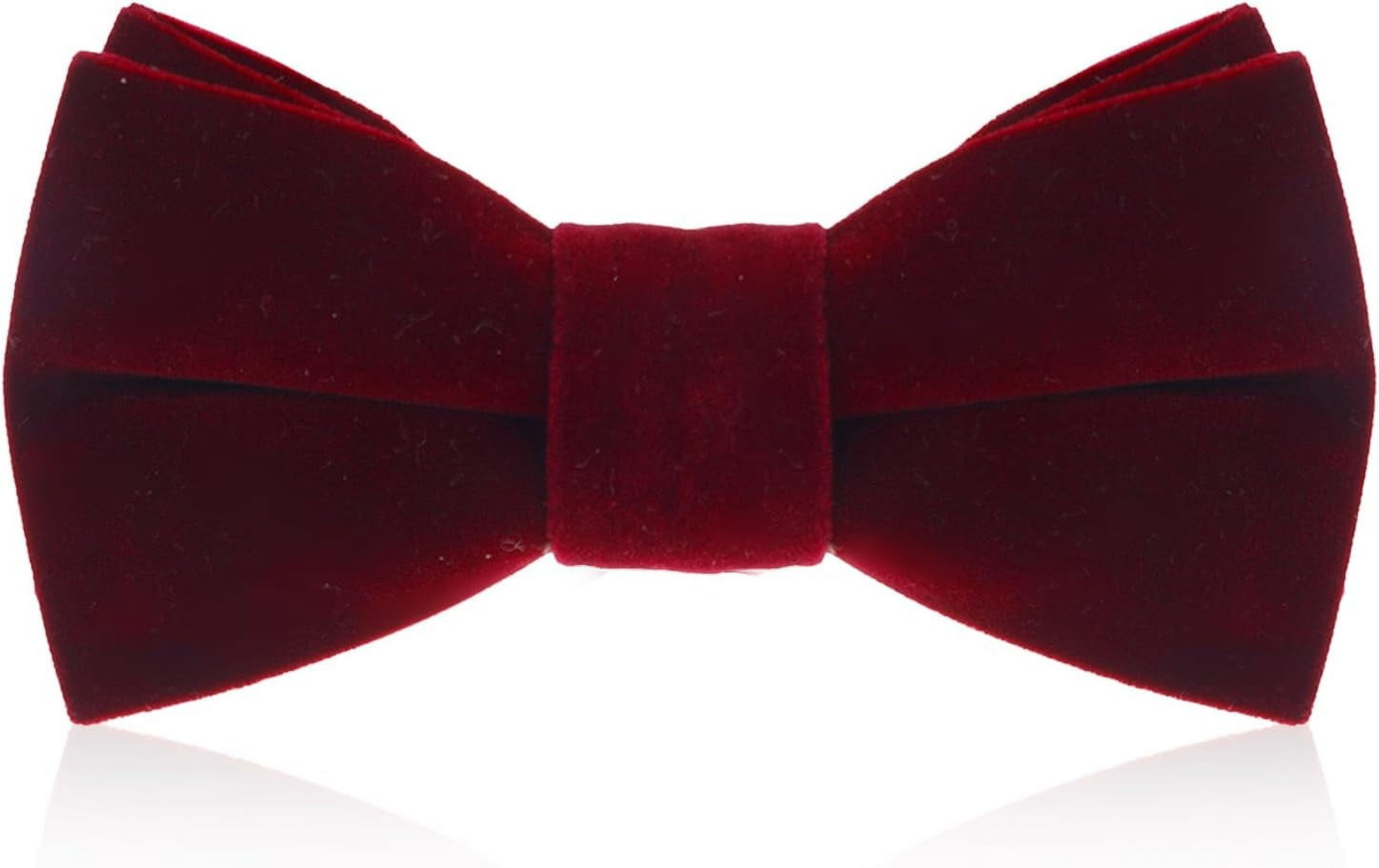 Black Velvet Bow Tie For Men - Pre-Tied, Adjustable, Clip-On, For Weddings, Parties, Prom, Tuxedo
