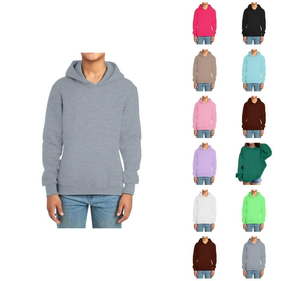 Solid Color Boys Sweatshirts Boys And Girls Hoodies & Sweatshirts Long Sleeve Pullover Solid Casual Outerwear Cozy Lined Hooded Sweater For Toddler To Teen Boy Clothes