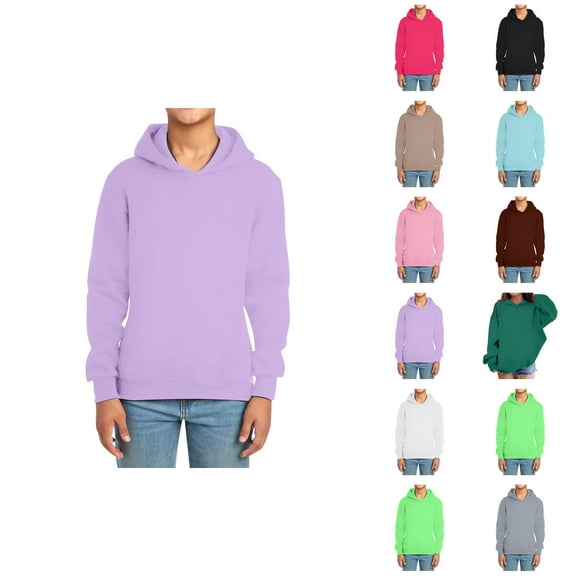 Solid Color Boys Sweatshirts Boys And Girls Hoodies & Sweatshirts Long Sleeve Pullover Solid Casual Outerwear Cozy Lined Hooded Sweater For Toddler To Teen Boys Hoodies