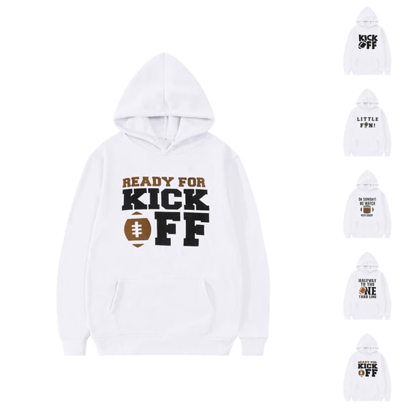 Solid Color Boys Sweatshirts Child Toddler Boys Girls Long Sleeve Rugby Football Letter Prints Warm Hoodie Pullover Tops Kids Outfits Sweat Suit Boys Sweatshirt