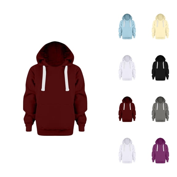 Solid Color Boys Sweatshirts Fashion Fall Winter Comfort Solid Color Hooded Hoodie Top Long Sleeve Girls Boys Coat Sweatshirt Boys' Fashion