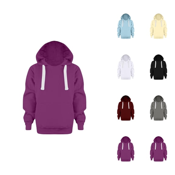 Solid Color Boys Sweatshirts Fashion Fall Winter Comfort Solid Color Hooded Hoodie Top Long Sleeve Girls Boys Coat Sweatshirt Sweatshirt for Kids