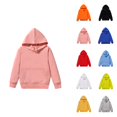 thumbnail image 1 of Solid Color Boys Sweatshirts Kids Child Toddler Baby Boys Girls Solid Long Sleeve Patchwork Hooded Sweatshirt Pullover Tops Blouse Outfits Clothes Boys Hoodie, 1 of 4