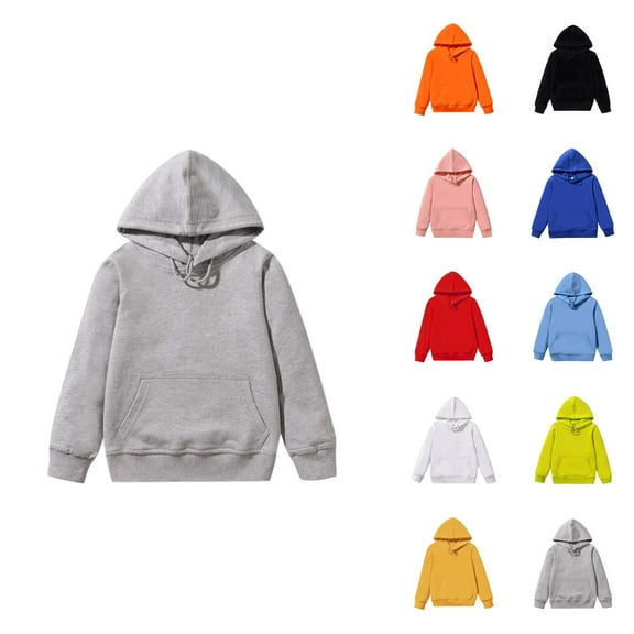 Solid Color Boys Sweatshirts Kids Child Toddler Baby Boys Girls Solid Long Sleeve Patchwork Hooded Sweatshirt Pullover Tops Blouse Outfits Clothes Boys' Fashion
