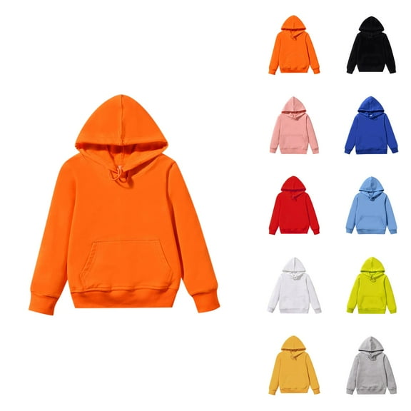Solid Color Boys Sweatshirts Kids Child Toddler Baby Boys Girls Solid Long Sleeve Patchwork Hooded Sweatshirt Pullover Tops Blouse Outfits Clothes Sweatshirt for Kids