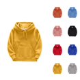 thumbnail image 1 of Solid Color Boys Sweatshirts Kids Child Toddler Boys Girls Solid Long Sleeve Patchwork Hooded Thickened Warm Sweatshirt Pullover Blouse Tops Outfits Clothes Boys Sweatshirts, 1 of 3