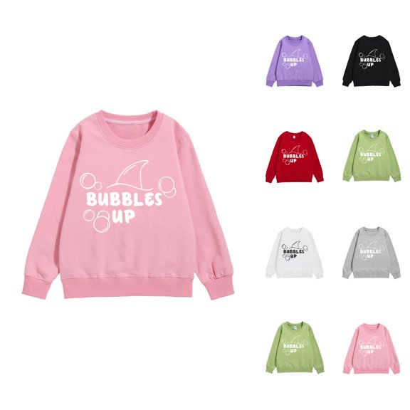 Solid Color Boys Sweatshirts Kids Letter Print Warm Long Sleeve Sweatershirt Sweatshirt for Kids