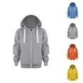 thumbnail image 1 of Solid Color Boys Sweatshirts Sweatshirt Color Solid Zip Jackets Long Hoodie Top Sleeve Up Girls Kids Boys Coat&jacket Boy Clothes, 1 of 7