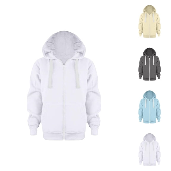 Solid Color Boys Sweatshirts Sweatshirt Color Solid Zip Jackets Long Hoodie Top Sleeve Up Girls Kids Boys Coat&jacket Kids Clothes