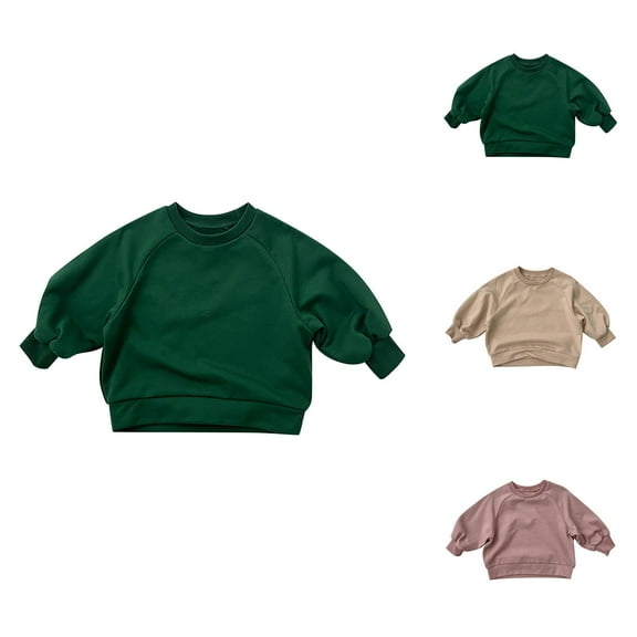 Solid Color Boys Sweatshirts Toddler Kids Baby Boys Girls Basic Crewneck Pullover Sweatshirt Children's Solid Coat Tops Boys Hoodies