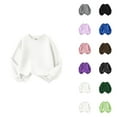 thumbnail image 1 of Solid Color Boys Sweatshirts Toddler Kids Baby Boys Girls Basic Crewneck Pullover Sweatshirt Children's Solid Hoodie Coat Tops Kids Clothes, 1 of 3