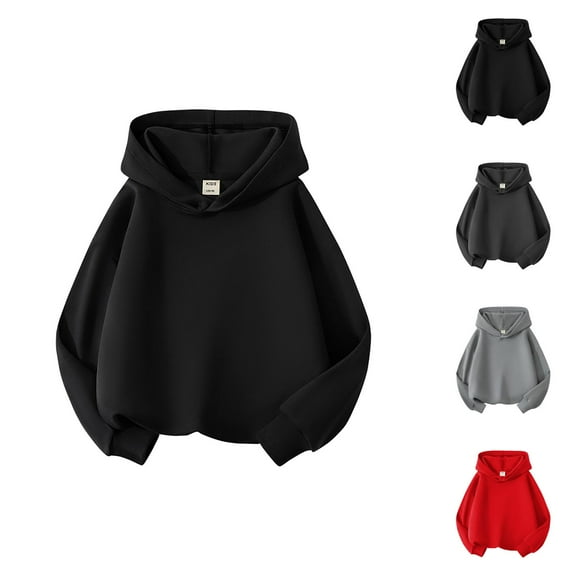 Solid Color Boys Sweatshirts Toddler Kids Baby Boys Girls Basic Hooded Pullover Sweatshirt Children's Solid Hoodie Coat Tops Boys Hoodie