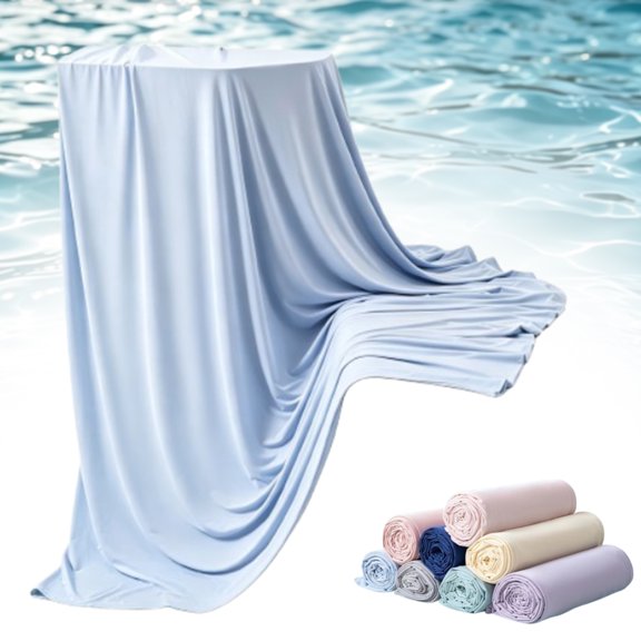 Solid Color Breathable Cooling Blanket, Instant Cool Summer Throw Blanket Soft Skin-Friendly for Bed Couch Sofa (Light Blue, 39.4 x 59.1 in)