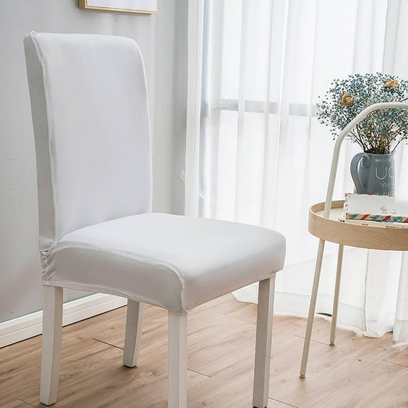 Solid Color Brushed High Elastic Chair Cover Soft And Comfortable Chair Seat Cover -proof And Dirt- Chair Slipcover Suitable For Dining Chair Clearance White