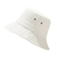 thumbnail image 1 of Solid Color Bucket Hat JIANLAI with Side Metal Rivet Decor Foldable Wide Brim Sun Shade Cap Lightweight Casual Outdoor Travel Beach Fashion Headwear, 1 of 4