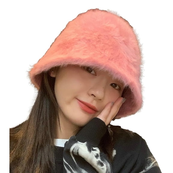 Solid Color Bucket Hat for Women Girls Soft Fishing Hat Warm Fall Winter Hat Beanie Bonnet Skull Cap Travel Outdoor