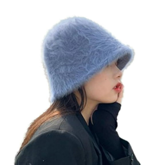 Solid Color Bucket Hat for Women Girls Soft Fishing Hat Warm Fall Winter Hat Beanie Bonnet Skull Cap Travel Outdoor