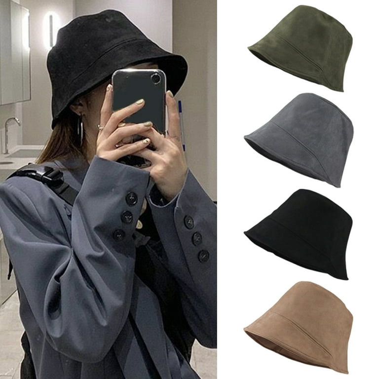 Solid color bucket hats sale
