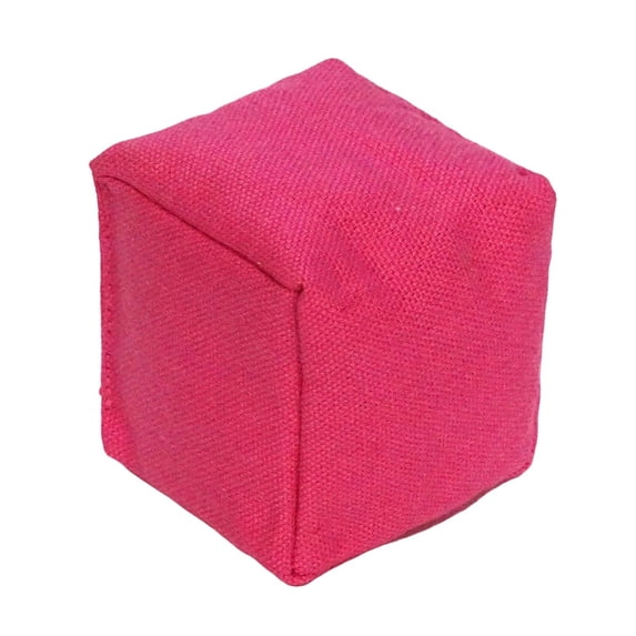 Solid Color Canvas Sandbag 3.9 Inch, Hot Pink Hand Sewn Kick Weighted Bean Bag for Toss Games, Outdoor Play Stress Relief Ball for Outdoor Game Supplies