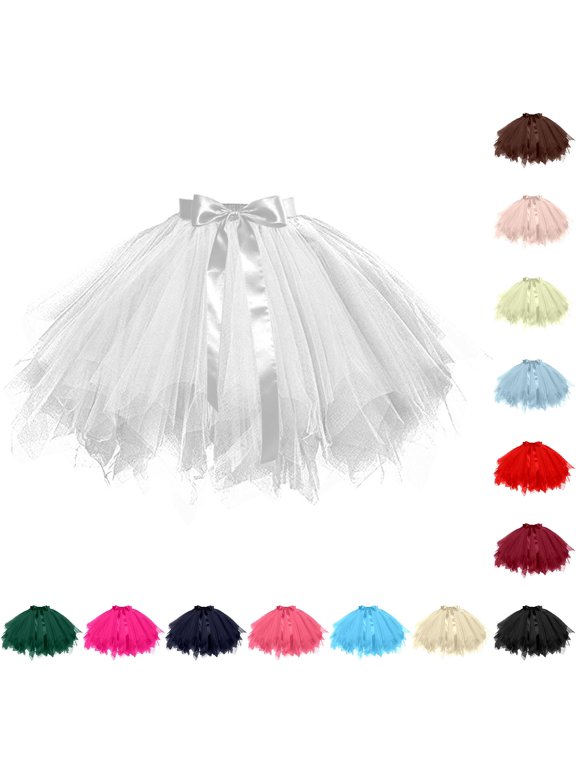 Solid Color Carnival Tutu Skirt Mesh Party Dance Skirt with Integrated Waistband Bed Skirt Full Skirt Extender Floral Skirt Womens Pencil Skirt plus Size Pleated Skirt Skirts for Women Long