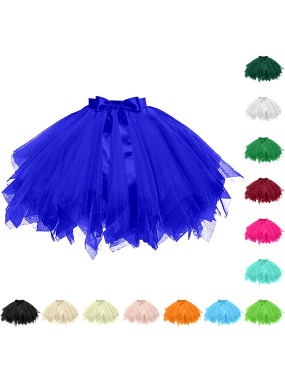 Solid Color Carnival Tutu Skirt Mesh Party Dance Skirt with Integrated Waistband Womens Skirts Long One Size