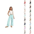 thumbnail image 1 of Solid Color Casual Pants For Girls Soft Everyday Comfort Fit Easy Care Everyday Wear For Kids, 1 of 7