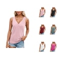 thumbnail image 1 of Solid Color Casual Tank Top Loose Fit Basic Tees for Women Soft Breathable Everyday Wear Comfortable Staple Layering Piece Summer Tops Clothes, 1 of 5