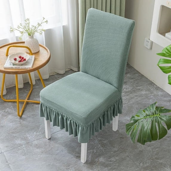 Solid Color Chair Covers, Stretch Chair Slipcover with Skirt Chair Covers, All Season Universal Dust-proof Chair Covers, for Hotel Ceremony Banquet Wedding Party