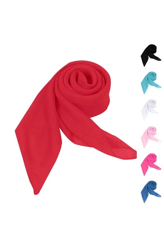 Solid Color Chiffon Square Scarf Versatile Plain Soft Fashion Accessory