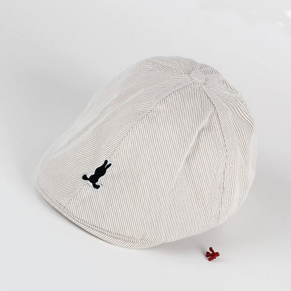 Solid Color Children Berets Stripe Cotton Thin Fashion Simple Kids Hats & Caps Berretto Baby Caps for Boys Girls Vintage Newsboy Cap Toddler Tweed Beret Hat Cabbie Hat Little Kids Driver Cap