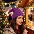 thumbnail image 1 of Solid Color Christmas Hat Classic Plain Xmas Accessory Soft Holiday Party Hat for Adults Teen Christmas Family Party Photo, 1 of 5