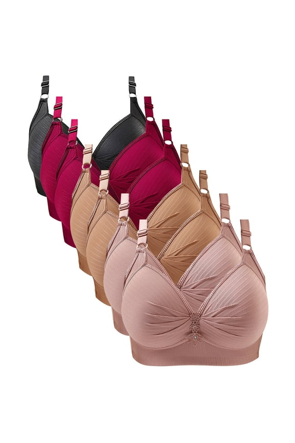 Solid Color Comfortable Women's Bra Without Steel Ring, Gathered Design, Everyday Lingerie, Soft Fabric, Available in Multiple Sizes #Pink,42/95