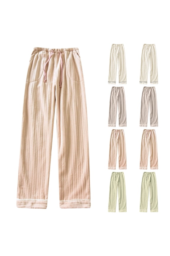 Solid Color Comfy Fuzzy Pajama Pants Pocket Women Fleece Buffalo Plaid Flannel Plush Drawstring Pajama Bottoms Homey Fluffy Pj Pants Pink L