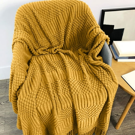 Solid Color Conditioning Blanket,Sofa Blanket,Office Nap Blanket,Breathable Acrylic Blanket,All-Season Soft Blanket,Lightweight Knitted Blanket,Home Decor Blanket,Travel Blanket