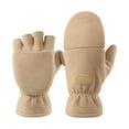 thumbnail image 1 of Solid Color Convertible Flip Top Mittens Windproof Polar Fingerless Gloves with Cover for Adults Winter Cold Weather Size:XS, 1 of 3