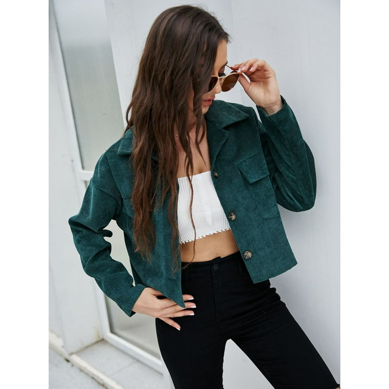 Cropped corduroy jacket new arrivals