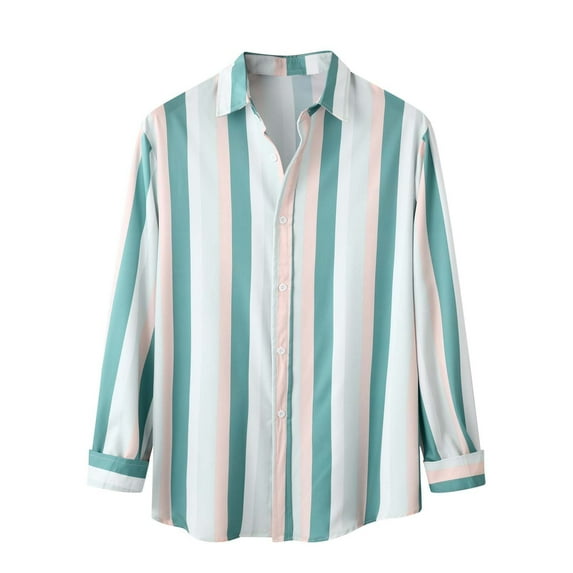 Solid Color Cotton Linen Shirts for Men Long Sleeve Button Down Blouse with Pockets Stand Collar Casual Loose-Fit Tops
