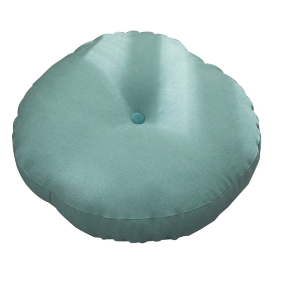 Solid Color Cotton linen Round Seat Cushion, Floor Pillow Cushion, Yoga Seat Meditation Cushion, Balcony Window Tatami Floor Cushion, Comfortable Soft Breathable-Blue A-55cm(21.6in)
