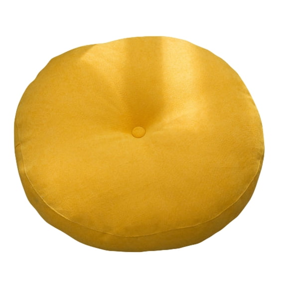 Solid Color Cotton linen Round Seat Cushion, Floor Pillow Cushion, Yoga Seat Meditation Cushion, Balcony Window Tatami Floor Cushion, Comfortable Soft Breathable-yellow-42cm(16.5in)